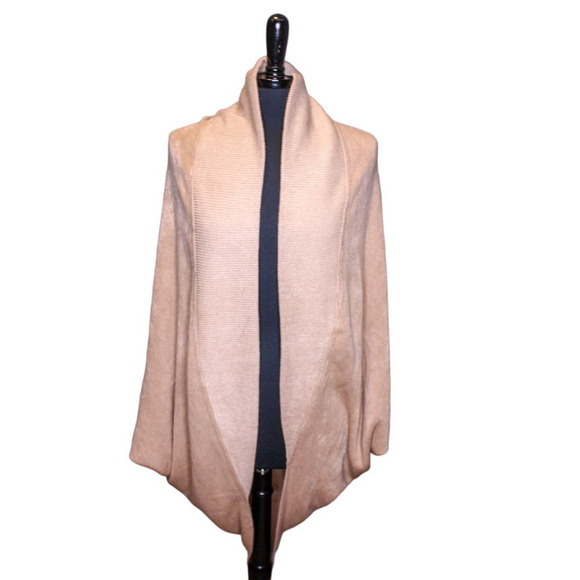 Marvelush For Layers By Lizden Cocoon Sweater Cardigan Tan Beige M/L - Picture 1 of 3